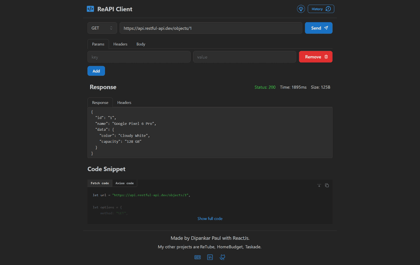 ReAPI Client project preview